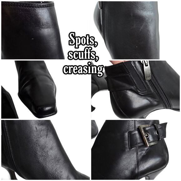 Pointed Toe Boot Donald J Pliner Loni Size 7 Black Leather Side Zip Ankle Bootie - Picture 6 of 11